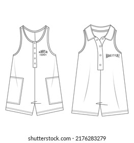 girl jumpsuit   cad  drawing  artwork slogans