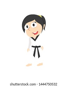 girl karate vector illustration design