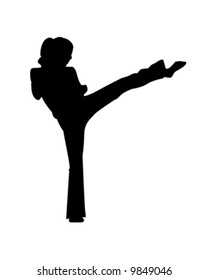 Girl Kick-boxer, vector, illustration