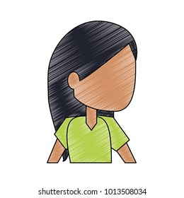 Girl kid cartoon faceless