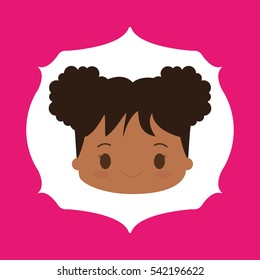 Girl kid cartoon icon vector illustration graphic design