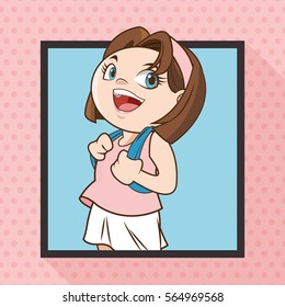 girl kid cartoon school design