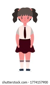 Girl kid cartoon with uniform design, Back to school education class lesson theme Vector illustration