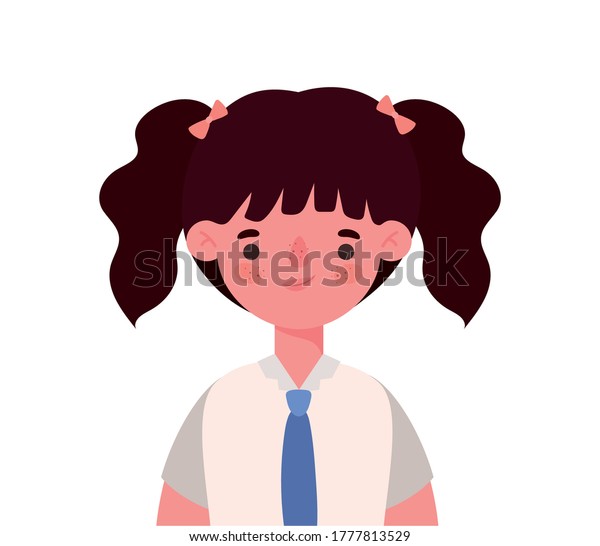 Girl Kid Cartoon Uniform Design Back Stock Vector (royalty Free 