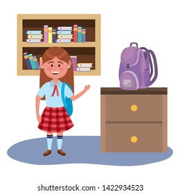 Girl kid of school design