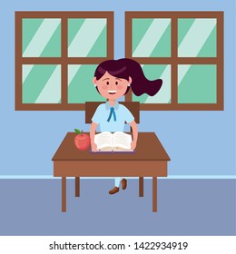 Girl kid of school design