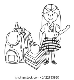 Girl kid of school design vector illustrator