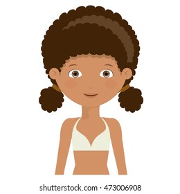girl kid swimming cloth cartoon summer icon. Isolated colorful and flat design. Vector illustration