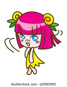 girl kids cartoon collection Vector illustration