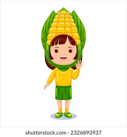 girl kids corn character costume