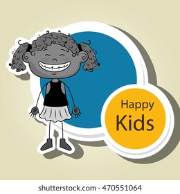 girl kids happy icon vector illustration graphic