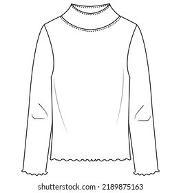 girl kids neck top blouse drawing