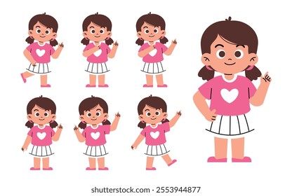 Girl Kids Pointing Something Showing Pointed Finger