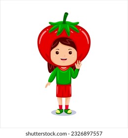 disfraz de personaje de tomate para niñas