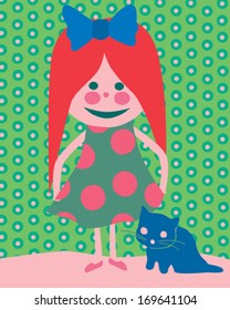 A girl and a kitten