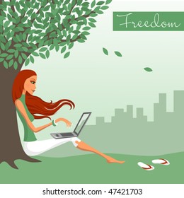 Girl with the laptop