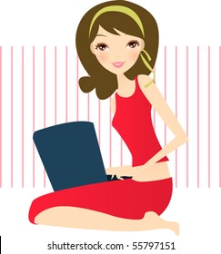 girl and laptop
