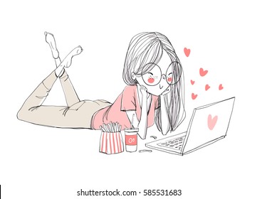 girl with laptop