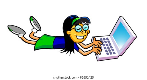 Girl at Laptop