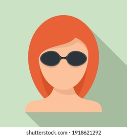 Girl laser hair removal icon. Flat illustration of girl laser hair removal vector icon for web design