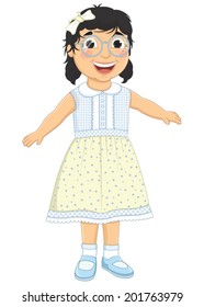 Girl Laughing Vector Illustration