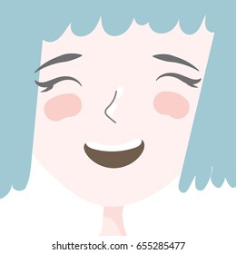 The girl laughs