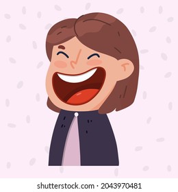 La chica se ríe. Ilustración vectorial en estilo plano