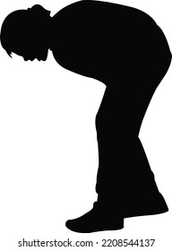 Girl Leaning Body Silhouette Vector Stock Vector (Royalty Free ...