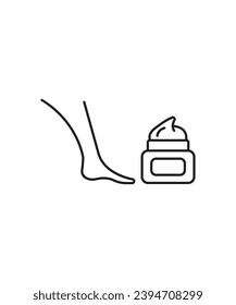 girl leg with cream icon, vector best line icon.