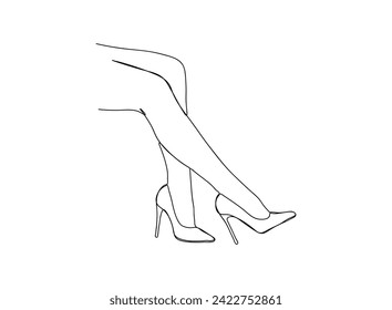 Girl Legs Single Line Drawing