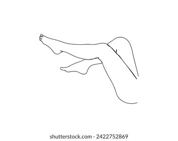 Girl Legs Single Line Drawing