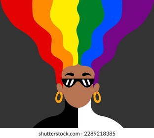 Girl lesbian LGBT concept art. abstract design. vector illustration hand drawn flat design