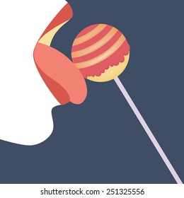 Girl licking sphere lollipop