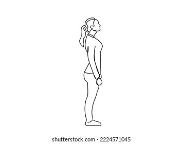 Girl line art drawing continues line vector illustration