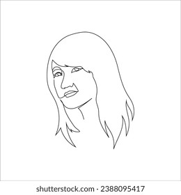 Girl line art stock vector