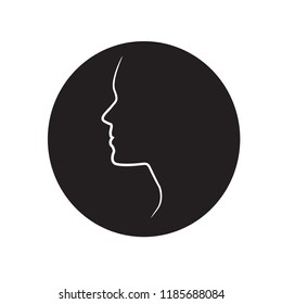 Girl Line Design Side Face Art Logo Design.