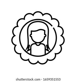 Girl line icon, concept sign, outline vector illustration, linear symbol.