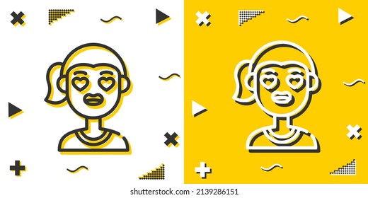 icono de la línea de chica. Simple contorno estilo.signo lineal de chica. Ilustración vectorial aislada en fondo blanco. EPS de trazo editable 10