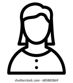 
Girl Line Vector Icon 
