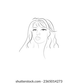 Girl line vector logo design 2