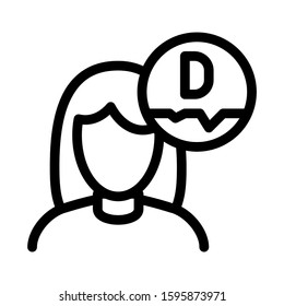 Girl Liposoluble Vitamin Icon Vector. Outline Girl Liposoluble Vitamin Sign. Isolated Contour Symbol Illustration
