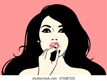 Girl with a lipstick