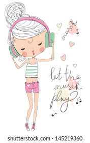 girl listening to music