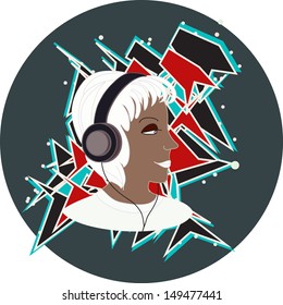 Girl listening to music