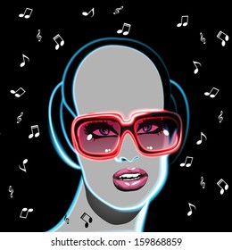 girl listening to music