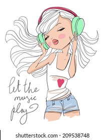 Girl Listening To Music