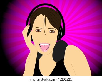 Girl listening music