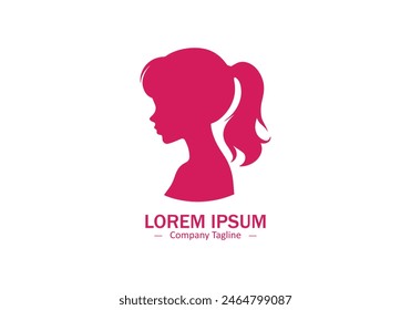 Girl little female logo icon vector silhouette