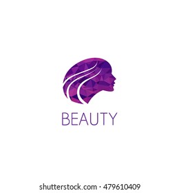 girl logo graphic design concept. Editable girl element, can be used as logotype, icon, template in web and print 