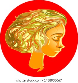 Girl logo graphics vector red isolated